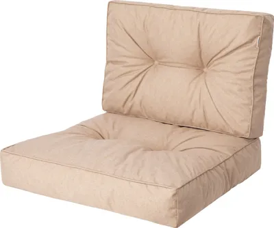 Produktbild von PillowPrim, Poduszka z palet, Poduszka, Fotel rattanowy, Na zewnątrz, Poduszka, Poduszka do siedzenia, Poduszka na krzesło, Meble rattanowe, Beżowy, 60 x 60 cm