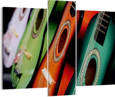 Produktbild von Bild auf Leinwand - Leinwandbild - Gitarre Musik Instrument - 95x80cm - Wand Bild - Wanddeko - Leinwanddruck - Bilder - Kunstdruck - Wanddekoration - Leinwand bilder - Wandkunst - CB95x80-2113