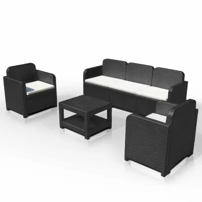 Produktbild von ProduceShop S7715Y, Schwarz, Polypropylen (PP), 3 Sitz(e), 53 cm, 61 cm, 42 cm