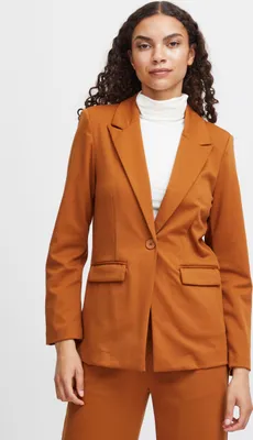 Produktbild von b.young BYRIZETTA Damen Blazer Longblazer Jacke mit Reverskragen und Knopf Regular Fit mit Stretch