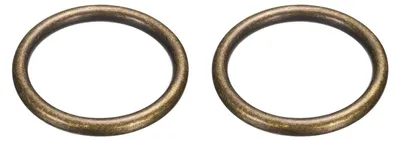 O-Ringe, 2 Stück, Messing, 65x52 mm, 7 mm stark, nahtlos, dunkelgold