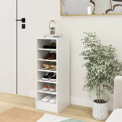 Produktbild von The Living Store Schuhschrank Weiß 31,5x35x90 cm Holzwerkstoff