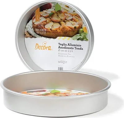 Zdjęcie produktu dla DECORA, 0062632. Profesjonalna okrągła forma do pieczenia Ø 20 x 5 h cm, wykonana z anodowanego aluminium