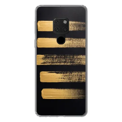 Produktbild von MuchoWow® Handyhülle Schutzhülle Hülle für Huawei P40 Lite Muster aus goldener Farbe auf schwarzem Hintergrund Silikon Softcase Handy Hülle - Handy
