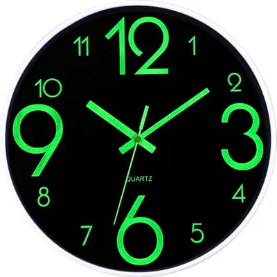 Produktbild von 12-Zoll-Leuchtwanduhr, geräuschlose Uhr, leuchtende Kunststoff-Kreativuhr,12 inches