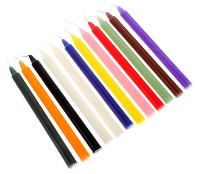 Produktbild von 12 Stück Farbige Stabkerzen aus Paraffin für Feste und Dekoration