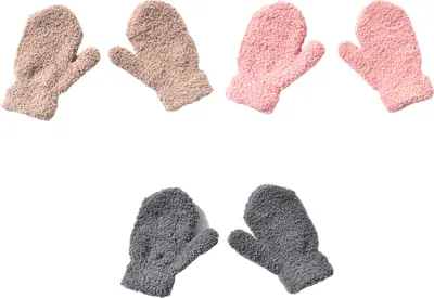Produktbild von Kinder Winter Kleinkind Fäustlinge Multicolor Weiche Strickhandschuhe Dicker Kälteschutz Fäustling