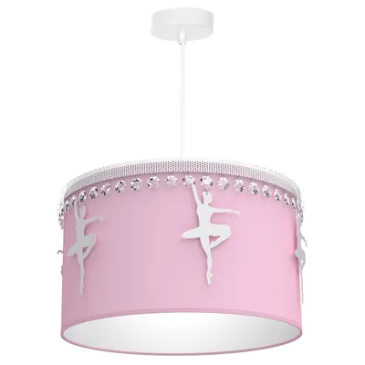 Image de Baletnica Pink 1Xe27 Lampe suspendue Plafonnier Lampe à suspendre Chambre d'enfant
