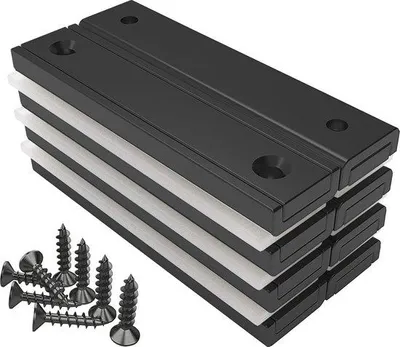Image de Aimants rectangulaires, force de 30 kg, 60 x 13,5 x 5 mm, revêtement époxy noir