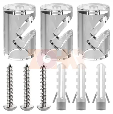 3er-Set Wandkabelhalter V-förmig, transparent, für Textilkabel bis Ø 6,5 mm