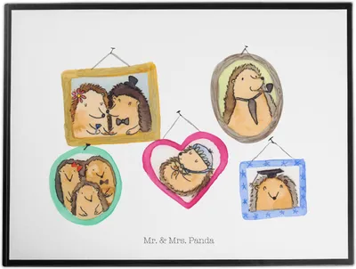 Produktbild von Mr. & Mrs. Panda tischpad Igel Familie - Weiß - Geschenk, Unterlage Schreibtisch, Liebe, schreibtischmatte, Glück, schreibtischunterlagen, malunterlage, Bilder