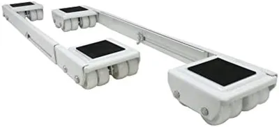 Produktbild von PolkaHome® Ausziehbare Möbelrollenset – Schwerlast bis 545 kg, Verstellbar 40-63,5 cm, 2 Stück, Weiß