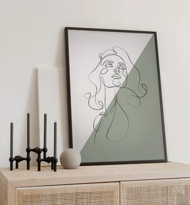 Produktbild von Poster Blick grün, groesse_poster:70x100 cm, groesse_rahmen:schwarz 70x100 cm