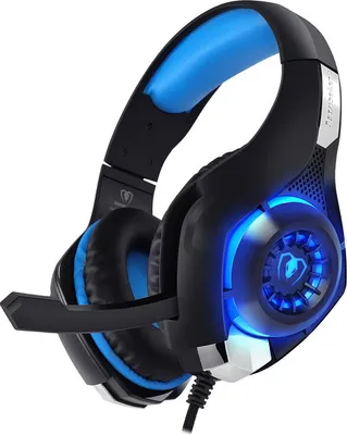 Image de Casque de jeu stéréo Deep Bass Casque stéréo avec lumière LED et microphone - Bleu