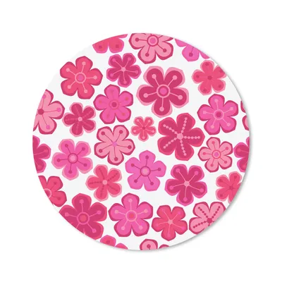 Produktbild von MuchoWow® Mauspad Mousepad Blumen - Rosa - Muster 40x40 cm - Mousepads - Maus Mat - Pad - Mausunterlage - Schreibtisch Accessoires