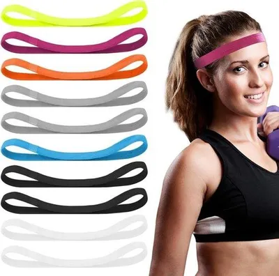 Imagen del producto de Bandas para el pelo deportivas elásticas - Juego de 10 unidades en diferentes colores - Ideales para practicar deportes - Para hombres y mujeres - Perfectas para correr y jugar al fútbol