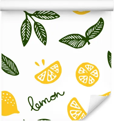 Image de 10m de papier peint VLIES Rouleau FRUIT Lemon Leaves Décor Inscriptions 6370