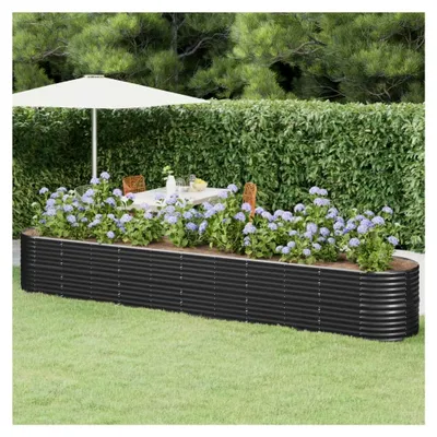 Produktbild von Hochbeet aus pulverbeschichtetem Stahl, 440 x 80 x 68 cm, anthrazit