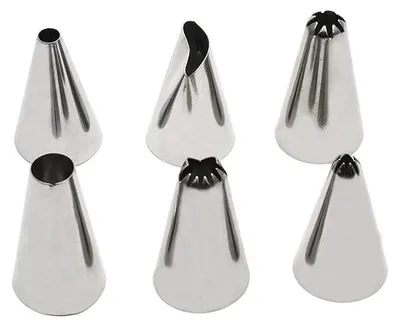 Produktbild von Zenker Spritztüllen aus Edelstahl, 6 Stück, Durchmesser 1,8 cm