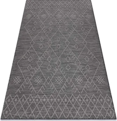 Produktbild von Teppich SISAL PATIO 3077 Boho flach gewebt - schwarz Schwarz 136x190 cm