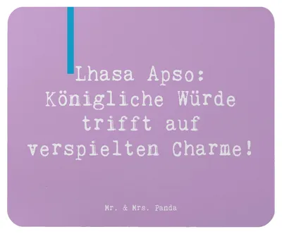 Produktbild von Mr. & Mrs. Panda Mauspad Spruch Lhasa Apso Charme - Lavendeltraum - Geschenk, pc, Mouse Pad, laptop, Hunderassen, treuer Begleiter, computermatte, liebevoller Freund