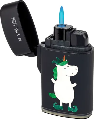 Produktbild von Mr. & Mrs. Panda Feuerzeug Einhorn Joker - Schwarz - Geschenk, Gaukler, sturmfeuerzeuge, zigarettenanzünder, Mittelalter, gas anzünder, Unicorn, sturmfeuerzeug, Hofnarr