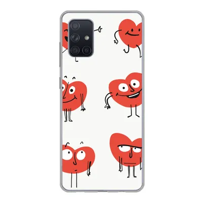 Produktbild von MuchoWow® Handyhülle Schutzhülle Hülle für Samsung Galaxy A51 Eine Illustration von neun Herzen mit Emotionen Silikon Softcase Handy Hülle - Schutzabdeckung