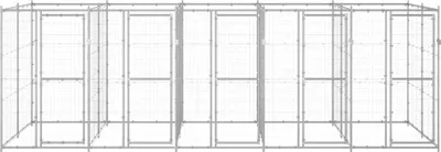 Obrázek produktu pro vidaXL Venkovní psí bouda z pozinkované oceli 12,1 m²