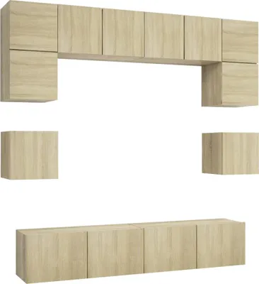 Produktbild von vidaXL 8-tlg. TV-Schrank-Set Sonoma-Eiche Holzwerkstoff