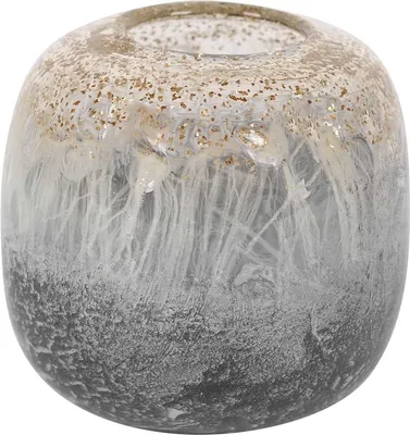 Immagine prodotto di Vaso in vetro, 16,5 x 14,5 cm, color grigio-marrone, per decorazione