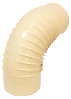 Immagine prodotto di Curva per canna fumaria Raik / Curva per tubo stufa smaltata 120 mm - Curva a 90° rigata avorio