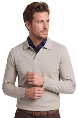 Produktbild von Boss Orange Passerby Poloshirt grau normale Passform 2 Knöpfe