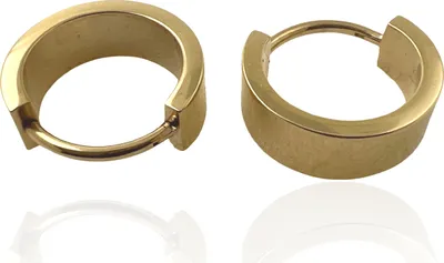 Produktbild von Titan Creolen Ohrringe 13mm in verschiedenen Farben Farbe - Goldfarben Breite - 4,5 mm