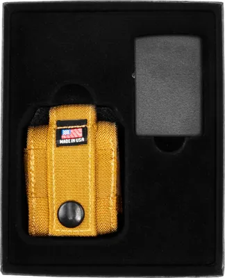 Produktbild von ZIPPO-Feuerzeug-Set BLACK CRACKLE CASE BROWN 49401