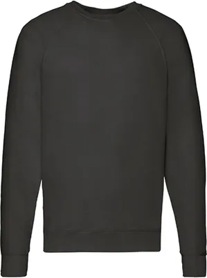 Image de Fruit of the Loom 62-138-0 | Herren Lightweight Raglan Sweat / Belcoro® Garn - Farbe : Black - Größe : XXL