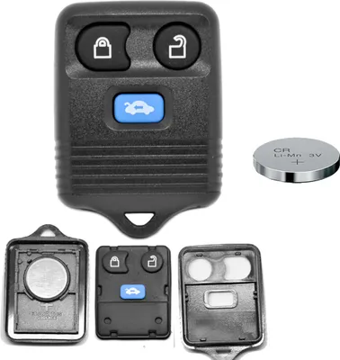 Produktbild von Auto Schlüssel Funk Fernbedienung 1x Gehäuse 3 Tasten + 1x CR2032 Batterie kompatibel mit Ford
