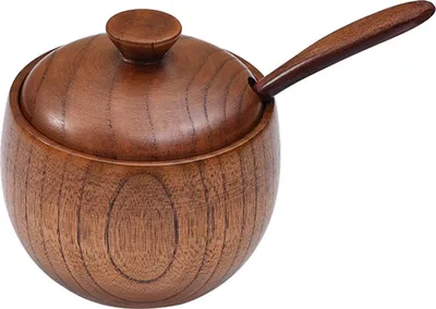 Produktbild von Gewürzdose aus Holz, Zuckerdose, rustikaler Mehrzweck-Dosen-Organizer, Gewürzbox mit Deckel für Salz, Landhaus-Kaffeebar, Einzelglas