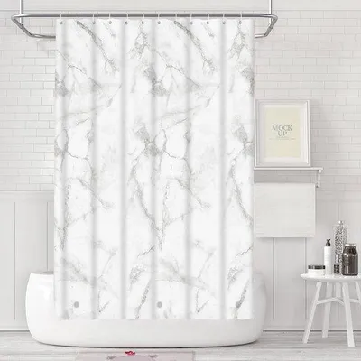 Produktbild von Wasserdichtes Duschvorhang 180 x 180 cm mit 12 Ringen – Schimmelschutz und Waschbar