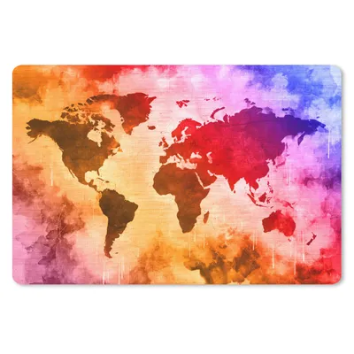 Produktbild von MuchoWow® Schreibtischunterlage Weltkarte - Farbe - Abstrakt 60x40 cm - XXL Mauspad - Großes Mauspad