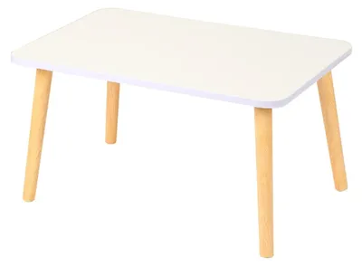 Immagine prodotto di Tavolino da salotto - Tavolino da caffè - 60×40×32 cm - Rettangolare - Struttura in legno - Stile minimalista moderno - Senza vano portaoggetti - Da montare - Bianco