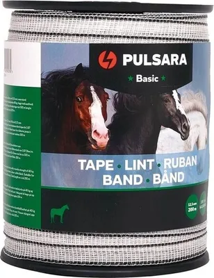 Immagine prodotto di Recinzione per cavalli Pulsara a nastro largo Basic (bianca) - 200 m/12,5 mm