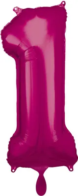 Obrázok produktu pre Fóliový balón číslo 1 ružový - 83 cm