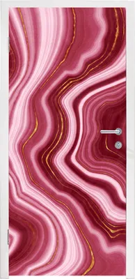 Produktbild von MuchoWow® Türtapete Selbstklebende Türfolie Marmor - Rosa - Rot 85x205 cm Türposter Türaufkleber Klebefolie Türklebefolie - Türverzierung - Türen Dekoration - Plakaten