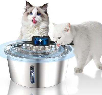 Produktbild von 7L drahtloser Katzen-Napf, Edelstahl, ultra leise, Bewegungssensor