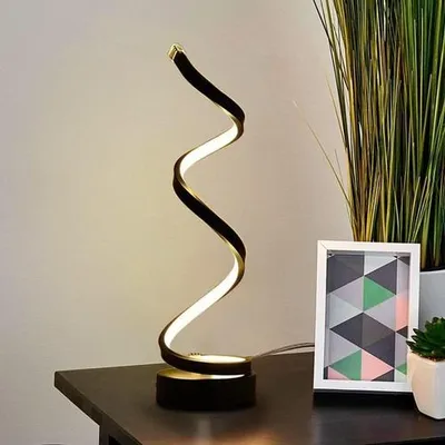 Obrázek produktu pro Spirálová stolní lampa LED Noční lampa se 3 teplotami barev Zakřivená stolní lampa