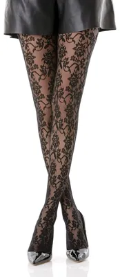 Produktbild von Gi&Gi Strumpfhosen für Damen 40 den,Strumpfhosen Damen Muster aus Blumenspitze (