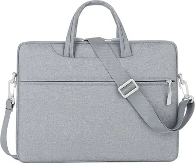 Produktbild von 15,6-Zoll-Tablet-Laptop-Tasche, Konferenz-Aktentasche, spritzwassergeschützt, kratzfest, grauer Schultergurt