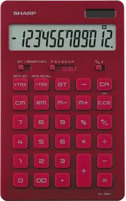Produktbild von Sharp EL-364BRD, Desktop, Rot, CR-2032, 180g, 110 x 13 x 176 mm