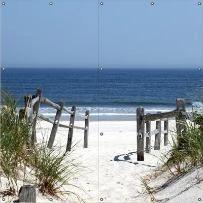 Produktbild von Wallario Outdoor-Poster für Garten oder Balkon, Motiv Blick auf Strand, in ca. 180 x 180 cm
