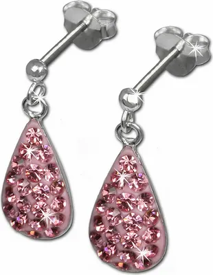Image de SilberDream rose Boucles d'oreilles goutte zirconium femme 925 argent GSO403P